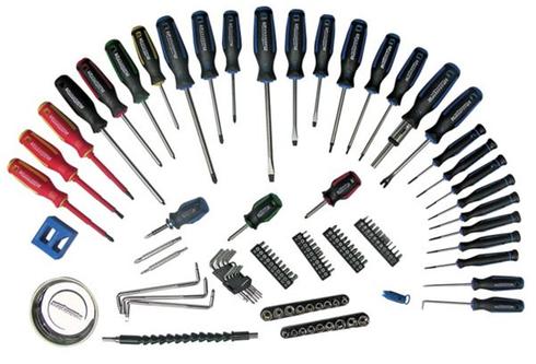 Complete set of screwdrivers