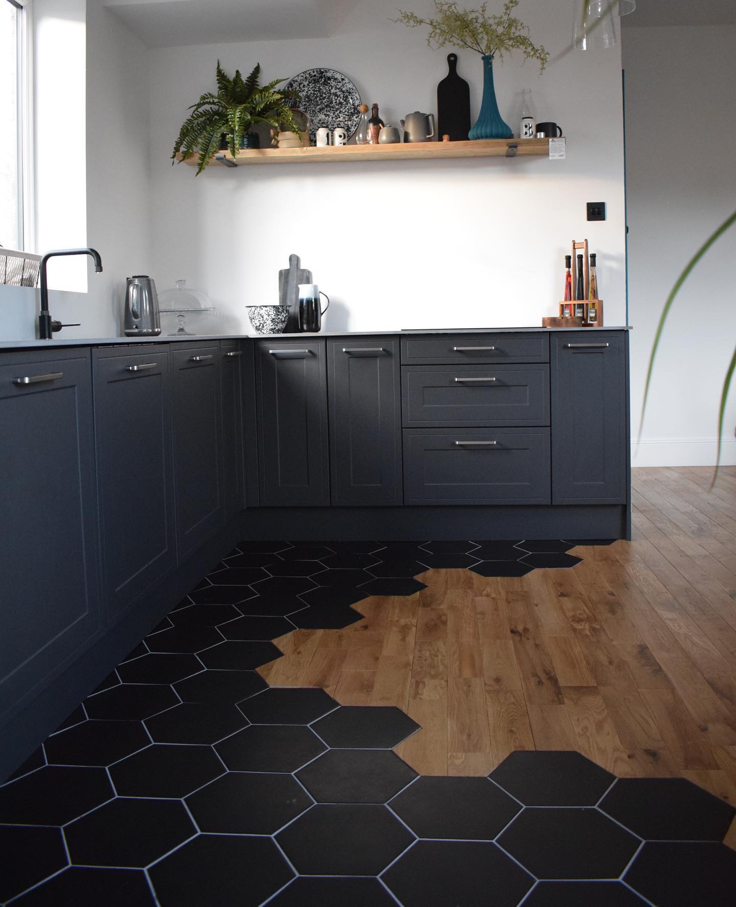 black kitchen floor