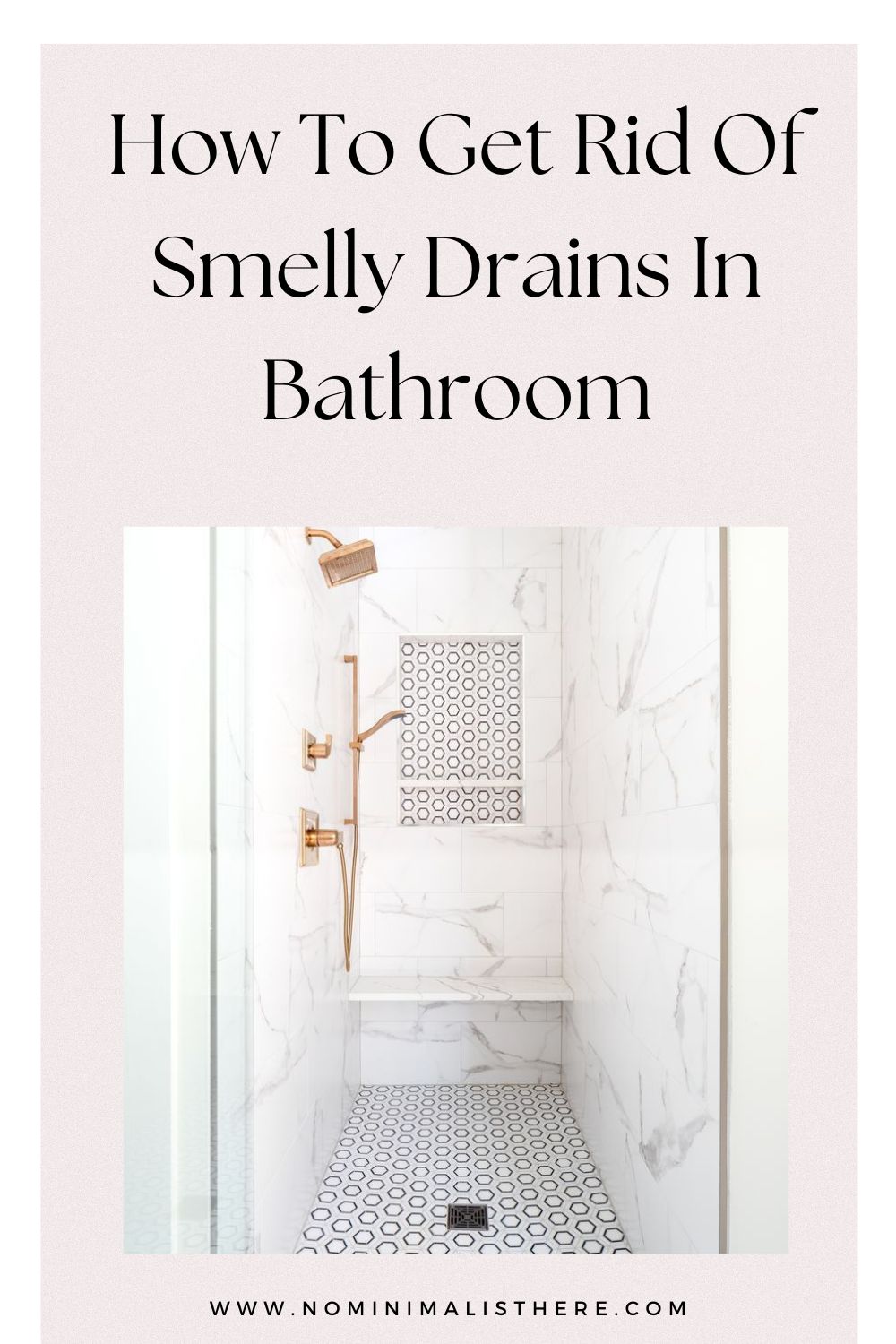 pinterest image for an article about   How To Get Rid Of Smelly Drains In Bathroom