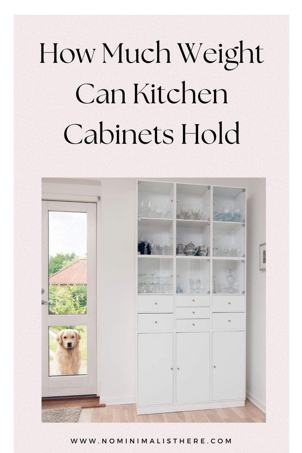 pinterest image for an article about How Much Weight Can Kitchen Cabinets Hold